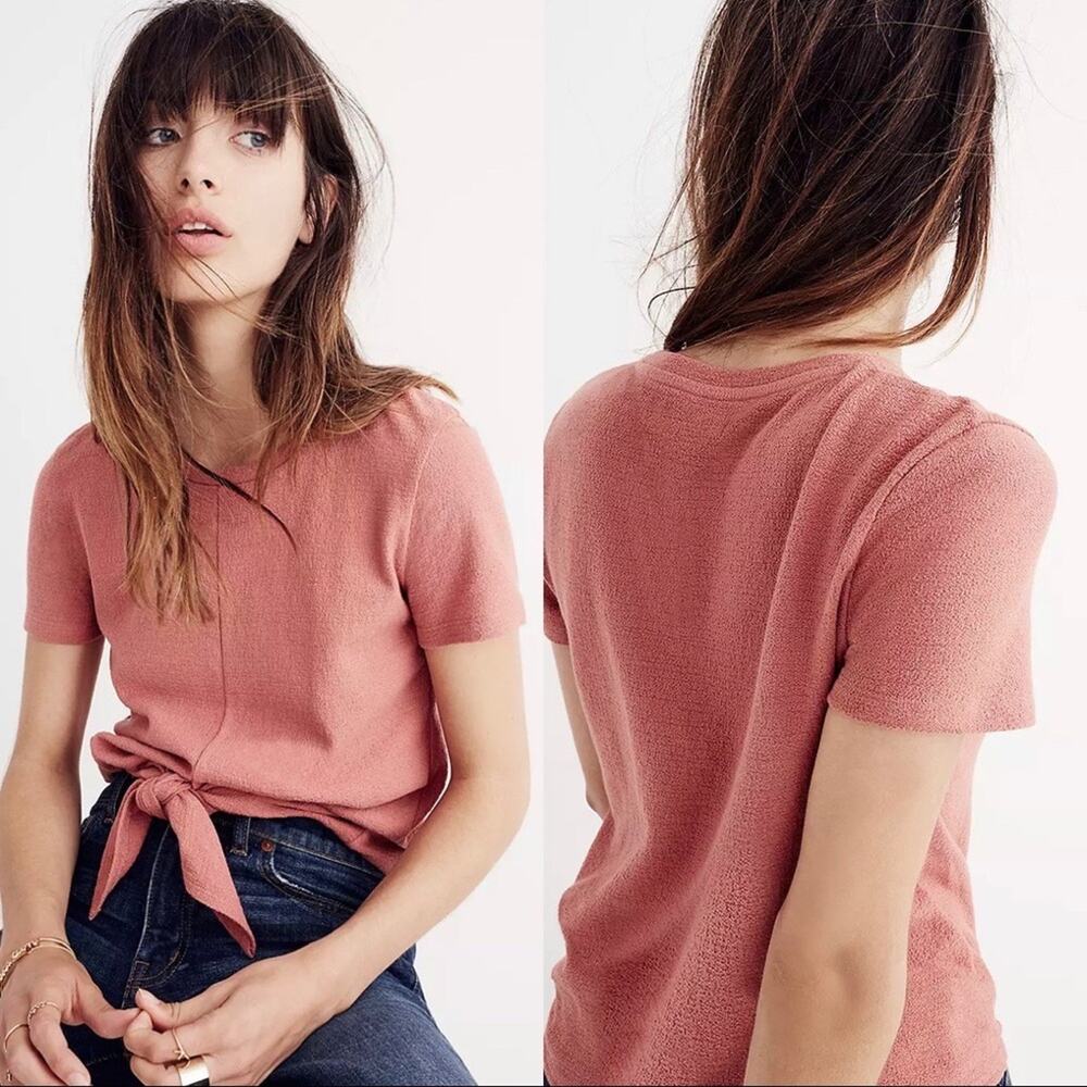 Madewell Texture & Thread Modern Tie-Front Top size Medium